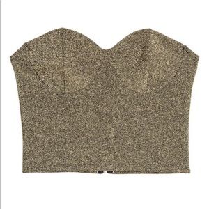 H&M Strapless Bustier Gold Crop Top